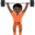 person lifting weights, dark skin tone